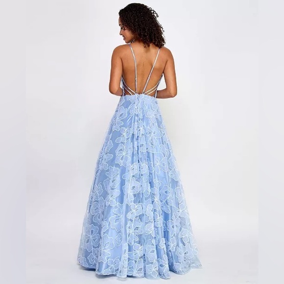 Say Yes to the Prom Floral Embroidered Gown - Picture 2 of 9